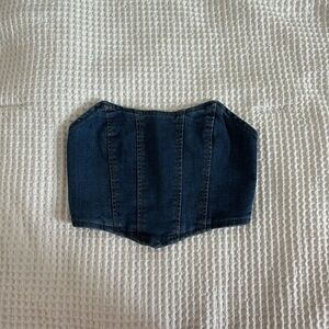 Adika Dark Blue Denim Corset Top